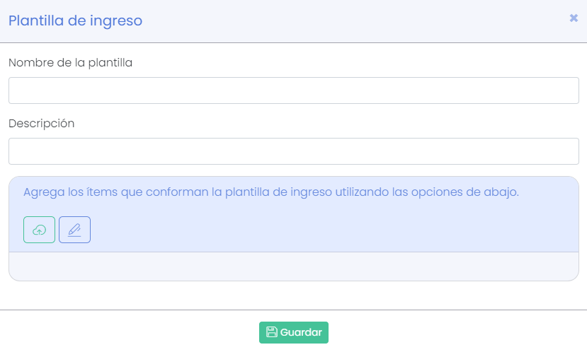 Plantillas de ingreso